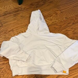 Yellow Label Co White Cropped Hoodie